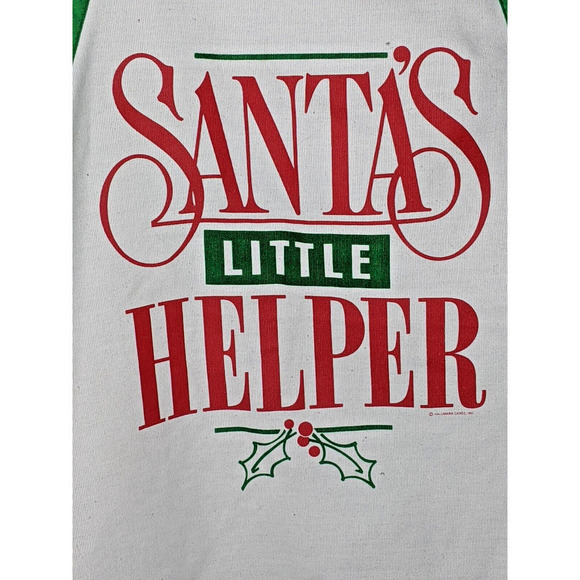 Hallmark SANTAS LITTLE HELPER Adult Apron Red/Green White Background NEW Read - Picture 2 of 3